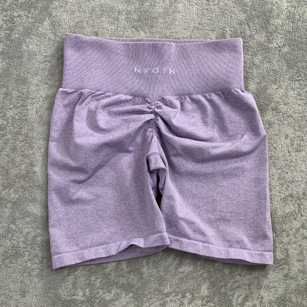 NVGTN Shorts Womens Medium Purple Pro Seamless Butt Scrunch Workout Athleisure